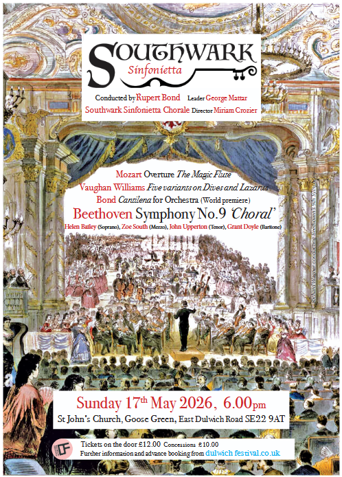 Southwark Sinfonietta May 2026 concert poster