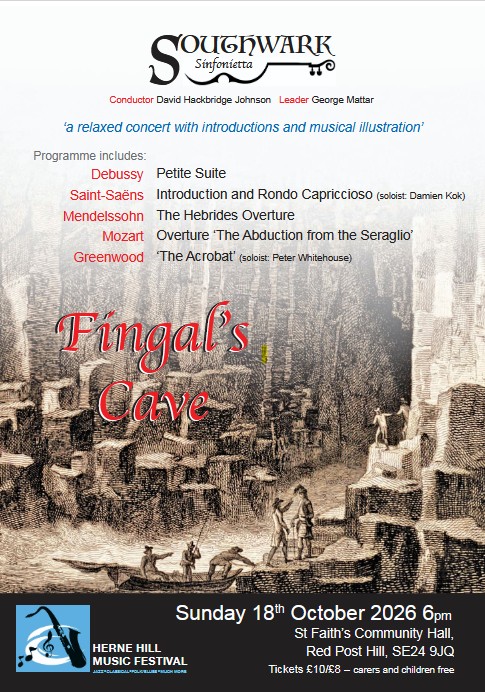 Southwark Sinfonietta October 2026 concert poster